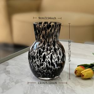 TEMU 빈티지 INS 스타일 유리 꽃병 | 튤립 조화 장식용 원통형 꽃병, 고급 식탁 및 바 장식, 전기 또는 배터리 불필요