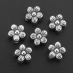 TEMU 60개 다섯 꽃잎 매화 스페이서 비즈 빈티지 디스트레스드 합금 꽃 모양 대형 구멍 중공 루스 스페이서 비즈 작은 플로랄 태슬 스페이서 DIY 주얼리, 팔찌, 목걸이, 발찌, 열쇠고리, 귀걸이용 홀링 액세서리, 수제 직조 용품 휴일 선물 비즈 & 비즈 어소트먼트