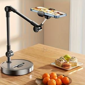 TEMU 조절 가능한 범용 금속 스탠드, 휴대폰 및 태블릿용 멀티앵글 데스크탑 스탠드, 라이브 방송, 셀카봉, 추수감사절 및 크리스마스 선물용