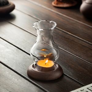 TEMU 1개 선 캔들 홀더 방풍 유리 램프쉐이드, 중국 홈 레트로 아로마테라피 캔들라이트, 차방 장식용 오너먼트 나이트 라이트