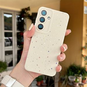 TEMU 갤럭시 S25용 폰 케이스: 갤럭시 S24 S23 S22 플러스 울트라 FE S21+ S20 A54 5G A53 A52 A52S A15 A14 GN1용 패셔너블한 창의적인 충격 방지 소프트 컬러풀 도트 패턴 화이트 폰 케이스, 커플을 위한 축제 선물