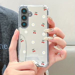 TEMU 갤럭시 S25 울트라 호환 럭셔리 크리에이티브 패션 네 모서리 충격 방지 보호 카툰 스티커 패턴 미러 폰 케이스 - 갤럭시 S25 S24 S23 S22 S21 플러스 울트라 FE A55 A54 A53 A52 A52S A32 A23 A16 A15 A14 5G 호환 - 가족, 연인, 친구에게 선물하기 좋은 축제용 선물 GU1