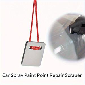 TEMU 자동차 광택 포인트 수리 스크레이퍼 - 슈퍼 하드 표면 처리된 텅스텐 스틸 재질, 물방울, 얼룩, 페인트 제거용으로 설계, 블루-그린 하이 글로스 마감, 유지 보수 | 세련된 외관 | 내구성 있는 구조