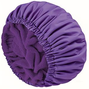 TEMU 1개 더블 레이어 욕실 타월 안티슬립 샤워 캡 - 여성용 재사용 가능한 탄성 밴드 헤어 모자, 긴 머리 & 땋은머리용, 스파 살롱 사용, 세탁 가능 핑크색 헤어 액세서리 선물, 부모님 및 사랑하는 사람들을 위한 부드러운 질감, 편안한 착용감