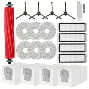 TEMU Roborock Q Revo 로봇 청소기 옆면 브러쉬 21개, Hepa 필터, 걸레, 먼지 봉투 포함 액세서리 세트