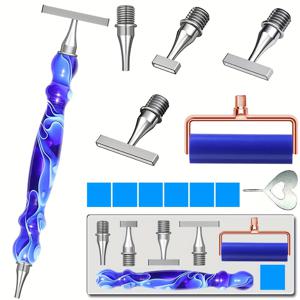 TEMU 새로운 스레드 페인팅 도트 드릴 툴 - 슬림 멀티펑셔널 스테인리스 스틸 나사산 팁과 인체공학적 핑크 하트 손잡이, 교체 가능한 팁으로 페인팅, 네일 아트, 크로스 스티치 장식용, 하트 모양 손잡이, 고품질 액세서리, 홈 데코레이터