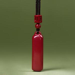 TEMU 우아한 빨간 진바라드 펜던트 목걸이 - 중국어 문자가 있는 전통 중국 디자인, 안전, 부, 좋은 행운을 상징하며, 생일 및 축제에 완벽한, 전기 필요 없음, 축제용 액세서리 | 전통 중국 디자인 | 문화적인 보석, 중국 보석