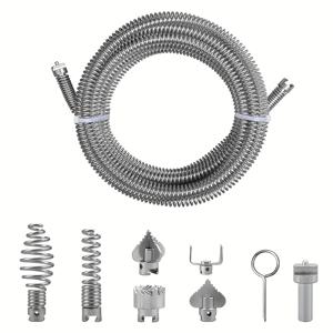 TEMU 1세트 파이프 클리너 배수구 개방 고효율 스프링 파이프 청소 도구