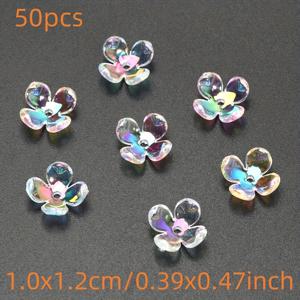 TEMU 50개 10x12mm 무광 AB 아크릴 스페이서 비즈 - DIY 주얼리 만들기, 팔찌, 목걸이, 휴대폰 체인 및 신발 액세서리용 루스 씨드 비즈, 공예 비즈 재료, 면처리된 비즈 디자인
