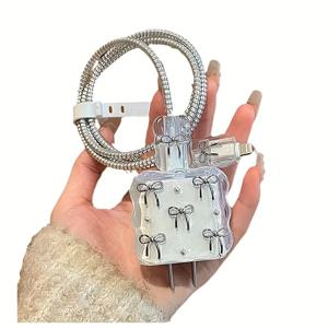 TEMU 아이폰 15, 아이폰 14, 아이폰 13 프로 맥스 20W 충전기용 데이터 케이블 보호 커버, 아이폰 12 및 아이폰 11용 충전 케이스 포함 (고속 충전 호환)