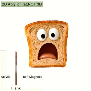 TEMU 1개 빵 토스트 냉장고 자석, 2D 평면 디자인, 음식 테마 아크릴 및 고무 소프트 자석, 주방, 여행 기념품, 집들이 선물에 완벽