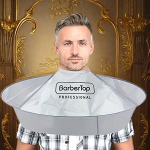 TEMU 접이식 회색 헤어 커팅 케이프, 끈적임 방지 미용사 앞치마 (가정용), 바닥을 깔끔하게 유지하기 쉬움, 헤어 커팅 또는 면도에 적합.