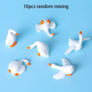 TEMU 10개 대형 흰색 거위 레진 피규어 - 리얼리틱 깃털과 오렌지 발, 고품질 레진 정원/책상/휴일/계절 장식용 포즈 조각상