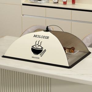 TEMU 접이식 식품 덮개 - 조절 가능한 스트랩, 방충 및 먼지 차단 통기성 메쉬 테이블 보호대, 남은 음식 & 채소용 - 주방 & 다이닝 필수품, 돔형 디자인, 통풍 메쉬 소재