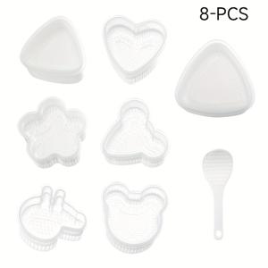 TEMU 8피스 만능 카툰 해초 밥알 몰드 + 스시 스푼 세트! 직장인/학생을 위한 10분 고급 도시락 마법~