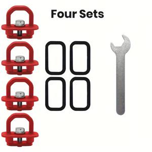 TEMU 트럭 베드 레일용으로 설계된 4개입 접이식 고정 앵커 세트. 쉐보레 실버라도 (2007-2021), 콜로라도 (2015-2022), GMC 캐니언 (2015-2022), 시에라 (2007-2022)와 호환됩니다. 빨간색과 파란색으로 제공되는 간편한 설치 후크 링입니다.