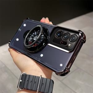 TEMU 갤럭시 노트 20 울트라 5G/노트 20 5G 휴대폰 케이스, 전기도금 코너 에어백 방탄 보호 케이스, 투명, 충격 방지, 디컴프레션 자이로 홀더 데스크탑 휴대폰 홀더 보호 케이스, 3가지 색상 선택 가능