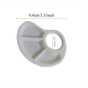 TEMU 1팩 내구성 플라스틱 엄지 팔레트 - 스크래치 방지 매끄러운 표면, 인체공학적 디자인, 아티스트용, 야외 그림 그리기, 가족 공예 및 학교 미술 수업 - 빨강, 파랑, 초록, 노랑 등 다양한 색상 정리, 회색 팔레트, 둥근 모양, 긁힘 방지