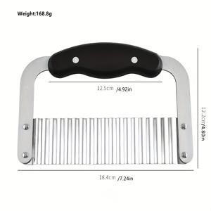 TEMU 1개 스테인리스 웨이브 감자 슬라이서/늑대 이빨 감자 커터/프렌치 프라이스/꽃무늬 과일 및 채소 절단기