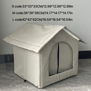 TEMU 사계절 고양이와 강아지 집: 겨울 야외 밀폐형 따뜻한 쉼터, 여름 시원한 펫 침대