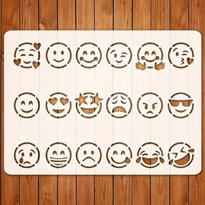 TEMU 감정 테마 스텐실 - A4 사이즈 세척 가능한 재사용 플라스틱 템플릿, 행복/슬픔/화남/기쁨 네 가지 기본 표정 포함, DIY 스크랩북/감성 카드 만들기/홈 아트 프로젝트용