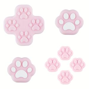 TEMU 닌텐도 스위치/OLED 호환 버튼 & 캡 커버 7개 세트 - 귀여운 고양이 발바닥 보호 커버 (다양한 색상) - 스위치 콘솔 및 OLED 모델 호환