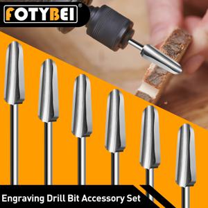 TEMU 로터리 공구용 목재 조각 드릴 비트 세트, 새로운 우산 각인 드릴 비트, DIY 조각 및 미세 조각을 위한 3mm 샹크가 있는 목공 그라인딩 도구