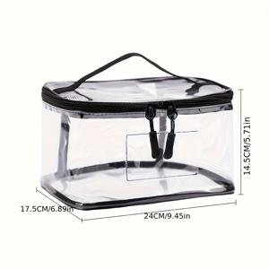 TEMU 다중 공간 투명 플라스틱 장난감 보관 가방, 지퍼 잠금 장치 - 견고한 직사각형 정리함, 블록, 작은 장난감 및 공예 용품을 위한 - 소년, 소녀, 장난감 정리함 보관, 손쉽게 들 수 있는 손잡이