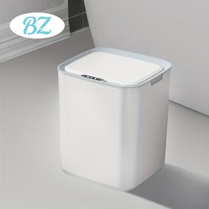 TEMU 비지 | 22L 화이트 스마트 | 대용량 주방 | Type-C 충전 모델 1200mAh | 세 가지 뚜껑 개폐 방식 | ABS 소재, 내구성 강화 | 침실 및 욕실용 . 축제 선물로 최고|쓰레기통|음식물쓰레기통