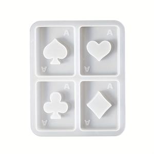 TEMU 1개 실리콘 몰드 DIY 레진 주얼리 제작용 - 펜던트, 에폭시 레진 비즈, 키체인, 참 장식용 네 개의 구획이 있는 직사각형 몰드, 레진 공예에 적합