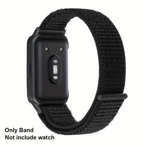 TEMU For Galaxy Fit 3용 부드러운 조절 가능한 나일론 교체 밴드 - 블랙 & 오렌지 브레이디드 디자인, 남녀 공용 편안한 착용감, 안전한 버클 클로저, 내구성 있고 스타일리시한 스마트워치 스트랩, 스마트워치 교체 밴드 | 브레이디드 나일론 밴드 | 안전한 버클 클로저, 갤럭시 피트 3 액세서리