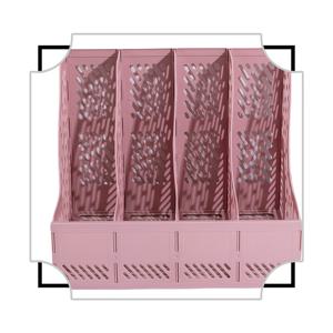 TEMU 헤비듀티 핑크 파일 정리함 4단 - 공간 절약형 데스크탑 문서 보관함, 접이식 A4/종이 파일 박스 (홈 오피스, 도서관, 학교용) - 내구성 플라스틱 제작, 통풍 기능 스토리지 솔루션|A4용지