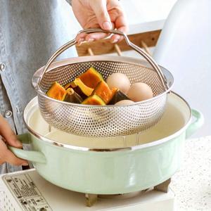 TEMU 헤비듀티 멀티퍼포즈 스티머 바스켓 - 오픈 메쉬 디자인의 스테인리스 스틸 찜기, 쌀, 채소, 만두, 계란용 - 전기 밥솥 및 스토브탑 호환 가능, 쉬운 세척 주방 찜 트레이, 내구성 있는 주방 도구|계란찜기|밥솥