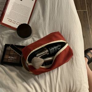 TEMU 여성용 소형 메이크업 파우치 - 지퍼가 있는 내구성 여행 화장품 가방, 넉넉한 스테이셔너리 정리함 - 여행자와 정돈을 좋아하는 여성에게 완벽한 선물, 사계절 사용 가능