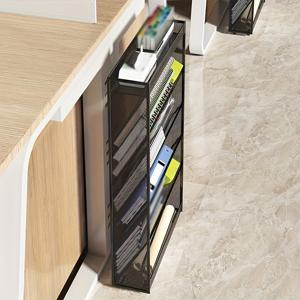 TEMU 벽걸이형 데스크탑 파일 정리함 (문서, 책, 서류 보관용), 격자형 벽 파일 랙 (하단 트레이 포함), 사무실, 학교, 가정에서 걸이형 폴더 및 잡지 보관에 적합, 블랙 색상.