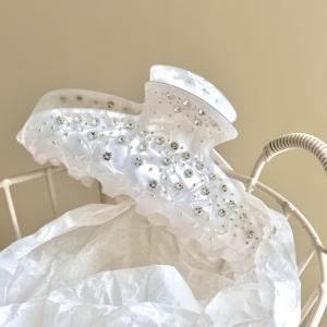 TEMU 1개 화이트 아세테이트 라인스톤 상어 머리핀 - 대형 우아한 헤어 클로, 반업 스타일 & 포니테일 & 번 스타일용, 여성용 다목적 헤어 액세서리, 상어 디자인, 라인스톤 장식, 광택 마감, 고품질 헤어피스, 정장 헤어스타일