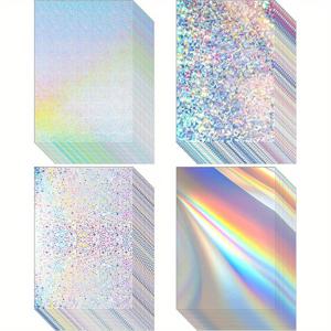 TEMU 40개 메탈릭 카드스톡 시트, 반짝이는 무지개 거울 종이, 8.3X11.7인치, 250 GSM 두께 혼합 색상 포일 종이, 스크랩북, 레터링, 포스터 및 공예에 적합 (멀티컬러)