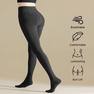 TEMU 여성용 두꺼운 보온 타이츠 - 통기성 좋은 편안한 레깅스, 엉덩이 리프팅 & 우아한 솔리드 컬러 팬티스타킹, 출퇴근 및 캐주얼 착용에 적합한 핏감