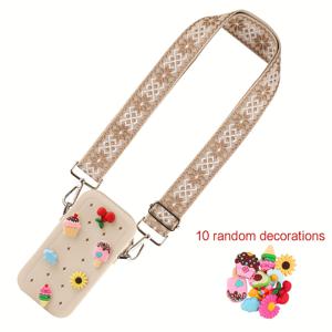 TEMU 여성용 패션 폰 랜야드 + 가방 - 교체 가능한 숄더 스트랩 - 크로스백, 폰백, 수납백, 이어폰 가방, 동전 지갑, 지퍼 폰백 - 휴가 액세서리 - 랜덤 선물 액세서리