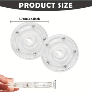 TEMU 아크릴 360° 회전 트레이 2개 세트, 투명 디스플레이 스탠드, 욕실, 주방, 옷장, 테이블, 향신료 랙, 보석, 시계 및 공예품에 사용 가능한 다용도 회전 플래터 - 식품 접촉용 아님 - 설치 용이, 투명 정리함.