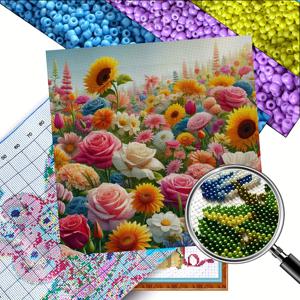 TEMU 1pc 화려한 꽃 무늬 테이프스트리 - 