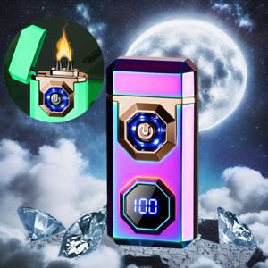 TEMU USB Type C 충전식 전기 라이터, 방풍 플레임리스 아크 라이터 (양초, 향초, 야외 캠핑용)