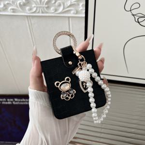 TEMU 휴대폰 케이스 - 악어 패턴 하트 모양 곰돌이 팔찌는 삼성 Z FLIP7 폰 케이스, Z FLIP6 보호 커버, Z FLIP5 폴더블 스크린용 쉘에 적합합니다.