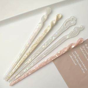 TEMU 5개 세트 / 새로운 중국 스타일 레트로 아세테이트 헤어핀, 반머리 스타일용, 우아하고 독특한 중국풍 헤어 액세서리.