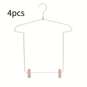 TEMU 4개 세트 클립이 있는 헤비듀티 바디 쉐입 옷걸이 - 공간 절약형 옷장 정리용, 침실 및 상업용 강력한 금속 옷걸이 - 셔츠·청바지 보관에 이상적, 내구성 좋은 현대적인 디자인의 옷걸이