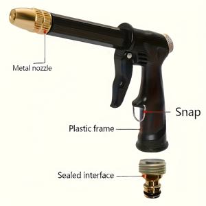 TEMU 1개 고압 & 자동차 세차용 워터건 - 내구성 플라스틱 구조, 조절 가능한 노즐 및 정원 호스 커넥터 포함, 자전거·차량·SUV·트럭용 인체공학 그립, 헤비듀티 수동 압력세척 도구, 야외 청소용 다목적 스프레이어, 오래가는 디자인, 아웃도어 애호가를 위한 제품