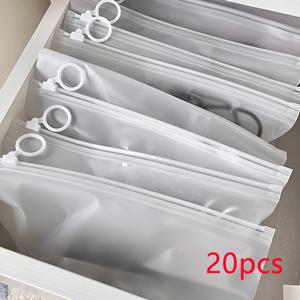 TEMU 20개 세트 투명 여행 정리 가방 - 옷, 속옷, 화장품용 EVA 보관백 (걸이 가능) - 내구성 강화, 공간 절약형 캐리어/서랍/욕실/사무실용 - 여행 및 홈 오거나이저, 지퍼 잠금 장치 포함