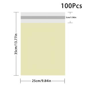 TEMU 100개입 살구색 크림 플라스틱 봉투, 배송용 봉투, 의류 배송용 봉투, 소규모 비즈니스용 우편 봉투, 자체 밀봉 우편 봉투, 후크 & 루프 클로저, 의류 및 물류용