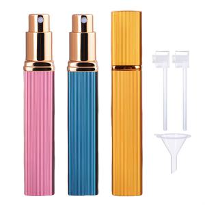 TEMU 알루미늄 사각 튜브 향수병 3개 세트, 긴 스트립 휴대용 스프레이 병, 각 12ml.