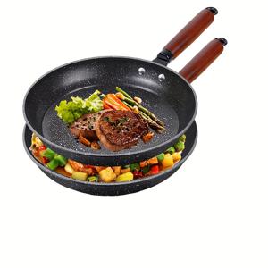 TEMU 논스틱 프라이팬 세트; 팬케이크 베이비 푸드 팬; 스테이크 프라이팬; 다용도 가정용 평면 팬; 야외 캠핑용 팬 세트; 인덕션 및 가스레인지 호환 가능